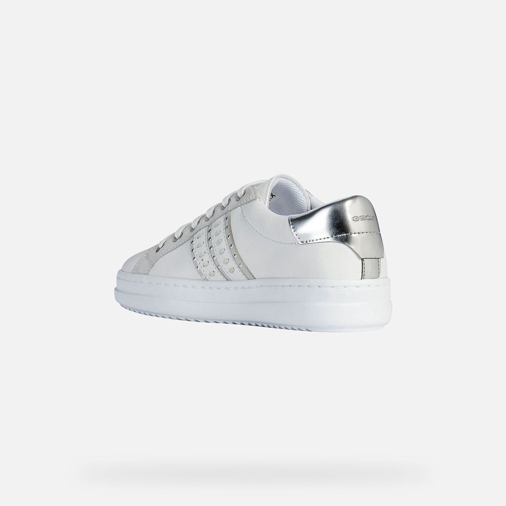 Geox Bayan Spor Ayakkabı Beyaz/Gümüş - Pontoise - VAP-836742